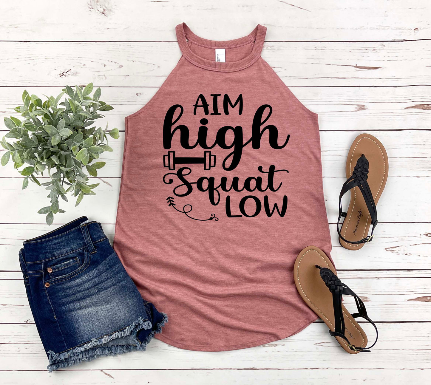 Aim High Squat Low Rocker Tank