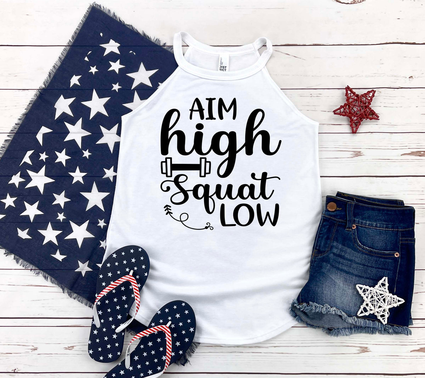 Aim High Squat Low Rocker Tank